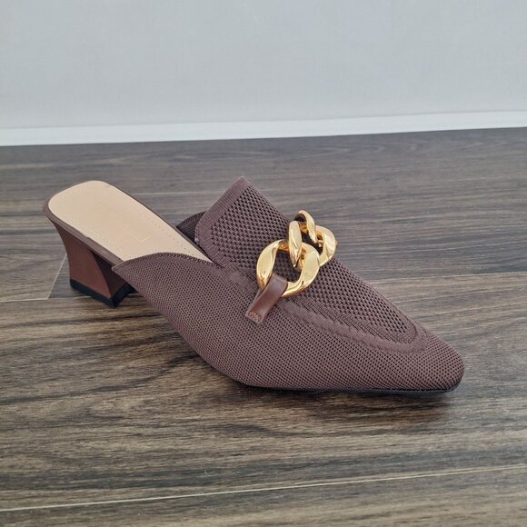 NWOT New Bella Brown Mules Size 8 Preppy Fall Chic - Picture 1 of 7